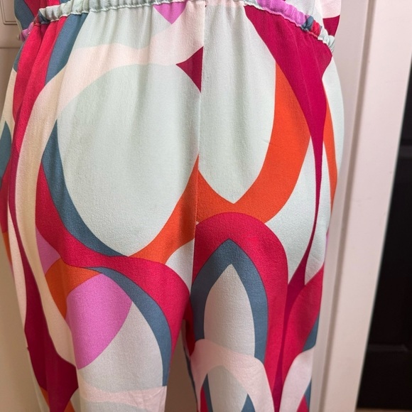 Marciano Silk Graphic Print Halter Neck Jumpsuit Size 6 Mod Psychedelic - Picture 7 of 10